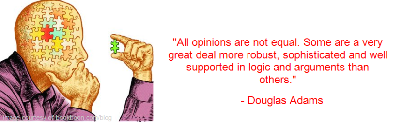 Douglas Adams - opinions - logic - arguments - robust